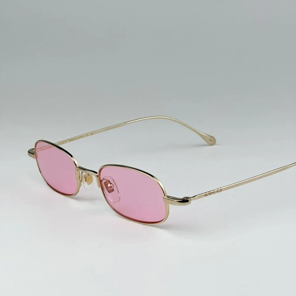 NEW Gucci GG1648S 005 Gold Pink Unisex Rectangle Sunglasses GG 1648S